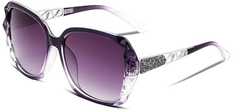 FEISEDY Sonnenbrille Damen Polarisiert Klassisch Groß Strass Rahmen B2289