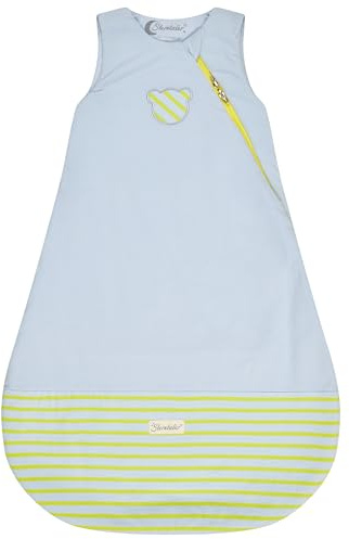 Sterntaler Schlafsack Familie Bär mit Stickerei, Hydrocool Futter, Wattierung und Zwei-Wege-Reißverschluss, in eisblau, 1,50 TOG, Größe 110