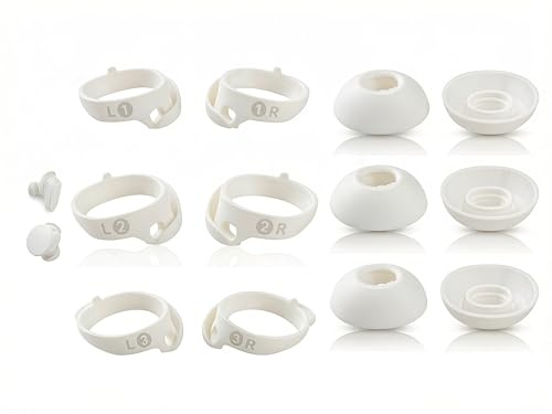 6 Pairs Replacement Ear Tips for Bose QuietComfort Ultra Earbuds (2023) & Bose QuietComfort Earbuds II (2022) - Anti-Slip Silicone Wingtip Covers Eartip (Gray-white)