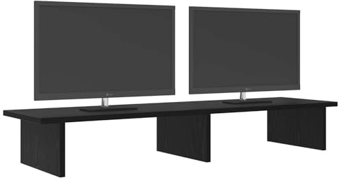 vidaXL Monitor Halterung Schwarze Eiche 100 x 27 x 15 cm Holzwerkstoff, Moderner Monitorständer, ergonomischer Desktop-Riser, robuster Computer-Halter, Büroscreen-Hebegerät