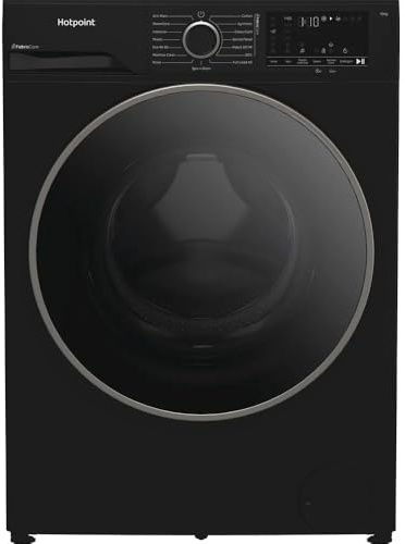 Fabric Care HBCA 103B CARE UK 10kg 1400 Spin Washing Machine – Black, A Rated, Anti-Stain, Rapid Wash, Steam Hygiene Cycle, Energy Efficient, Large Capacity Laundry Appliance