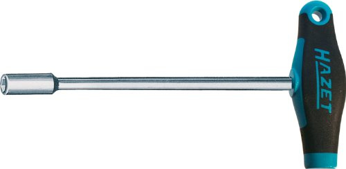 Hazet Steckschlüssel, mit T-Griff 428-7, Außenprofil Sechskant, SW 7 mm | Abtrieb Außenprofil Sechskant, Chrom-Vanadium, verchromt, SW 7 mm, Ø 11 mm, Länge l1 230 mm, Länge l2 255.9 mm, 100 g