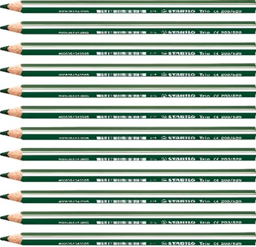 STABILO - Dreikant-Buntstift - Trio dick - 12er Pack - laubgrün