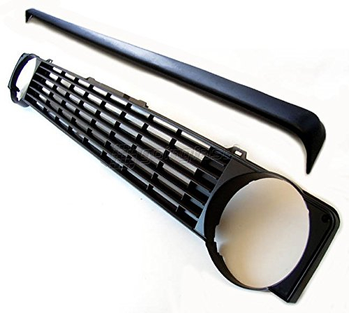 Kühler- Sport- Front- Rippen- Grill ohne Emblem Schwarz + Böser Blick Spoiler