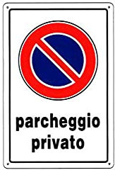 CARTELLO PARCHEGGIO PRIVATO 20x 30 PLASTICA [TARGOTIMBRI ]
