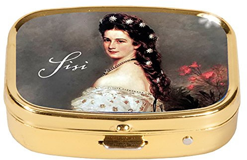 Fridolin 18286 Pillendöschen *Sisi*, Metall, 5,1 x 3,6 x 1,8 cm