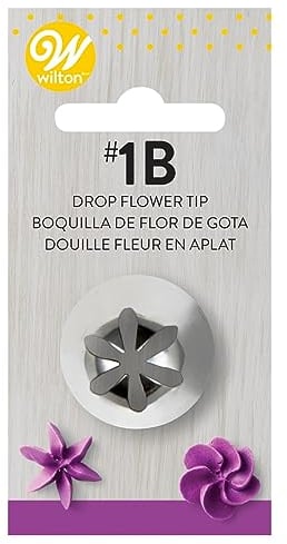 Wilton Beccucci in Acciaio Inox #1B Fiore a Goccia, Beccucci Sac a Poche, Piping Tip Riutilizzabile per Decorare Torte, Cupcake, Biscotti, Pasticcini