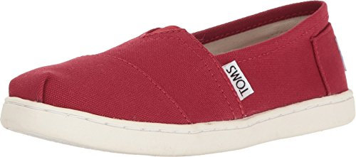 TOMS Unisex Kids Alpargata Loafer Flat, Red, 2 UK