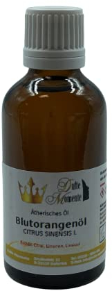 Dufte Momente | ätherisches Öl Blutorange 50ml | naturrein | für Aufguss Duftlampe Diffusor und mehr | pur, ohne irgendwelche Zusatzstoffe | vegan