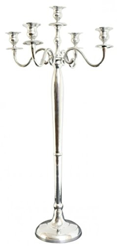 Casa Padrino Barock Kerzenhalter Silber - Aluminium Kerzenständer - Barock Deko Accessoires