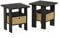 Furinno Andrey Side Table, Nightstand with Bin Drawer, Espresso/Brown, Set of 2