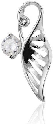 CHICNET Zirkonia Anhänger Silberschmuck 925er Sterling Silber Fassung Blatt