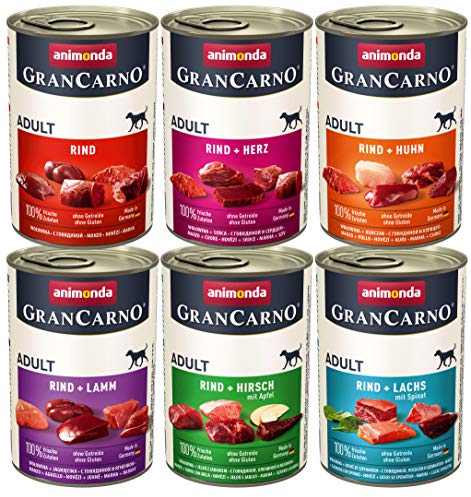 animonda Gran Carno adult Hundefutter, Nassfutter für erwachsene Hunde, Herzhafte Variation, 6 x 400 g , (6er Pack)