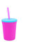 GoSili - Bicchiere con cannuccia in silicone, 350 ml