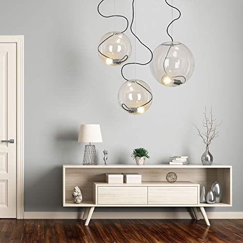 s.LUCE Pendelleuchte Glaskugel Sphere 30 Chrom Glas Pendellampe Glaslampe Hängeleuchte Hängelampe
