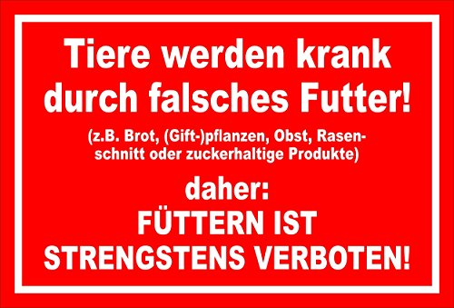 Melis-Folienwerkstatt Schild - Tiere Werden krank - 30x20cm | Bohrlöcher | 3mm Hartschaum – S00039-016-D -20 Varianten