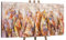 YS-Art Abstrakt Acryl Gemälde auf Leinwand Karneval handgemalt Wandbilder orange Ocker Farben Wohnzimmer modern Wohndekor Bilder Büro echte Kunst 120x60 cm
