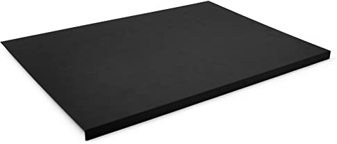 Eglooh - Talia - Gewinkelte Schreibtischunterlage Leder Schwarz cm 90x60 - Modernes Design, Innenseele aus Stahl mit L-geformtem Vorderprofil und rutschfester Boden - Made in Italy