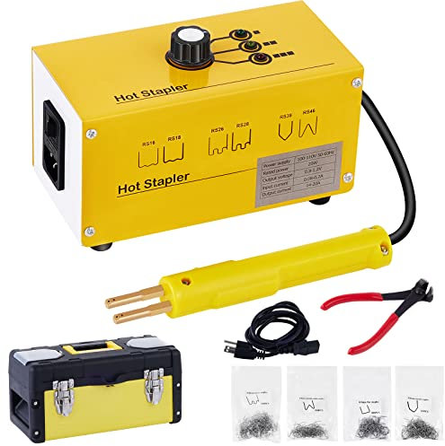 Mophorn Kit de Soudure Plastique 230V pour Réparation de Pare-Chocs de Voiture, Agrafeuse à Chaud avec 600 Agrafes