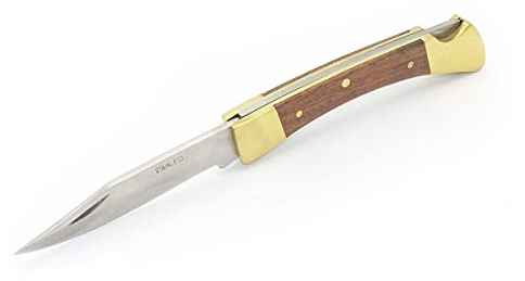 Satief Outdoor Klappmesser - Campingmesser Taschenmesser Messer mit Messing Holzgriff