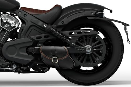 ends cuoio, Schwingentasche aus Leder, Satteltasche kompatibel mit Indian Scout Bobber, 101 Scout, Sport Scout, Scout Rouge, Scout Sixty -Magnetische Schnellverschlüsse (orange Nähte)
