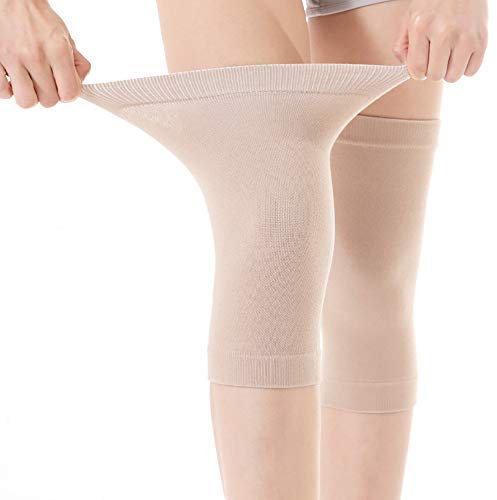 Omenluck 1 par de rodilleras ultrafinas de algodón puro, rodilleras deportivas para la protección de las rodillas, dolor en las articulaciones, artritis, lesiones de ligamento