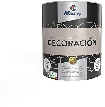Macy Pintura Plástica Mate Decoración Interiores Excelente Cubrición, Acabado Perfecto. Color Visión. 750 ml