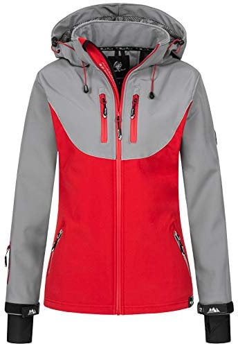 Rock Creek Damen Softshell Jacke Windbreaker Regenjacke Übergangsjacke Softshelljacke Damenjacke Regenmantel Outdoorjacke D-442 Rot S