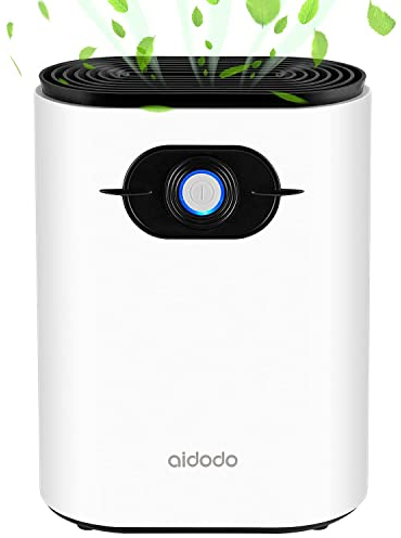 Aidodo Dehumidifier,1200ml Electric Portable Dehumidifiers Absorb Water 500ML/24h,Automatic Shutdown,Ultra Quiet Air Cleaner for Home, Kitchen, Garage, Wardrobe, Basement