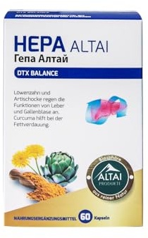 Hepa Altai - DTX Balance – Leberschutz, Viszerales Bauchfett, 2-Monatspackung, mit Pflanzenextrakten und Vitaminen
