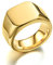 Banemi 1 Ringe Herren, Edelstahl Ring Herren Kleiner Finger 14mm Quadrat Poliert Fingerring Geburtstagsgeschenk Größe 62 (19.7)