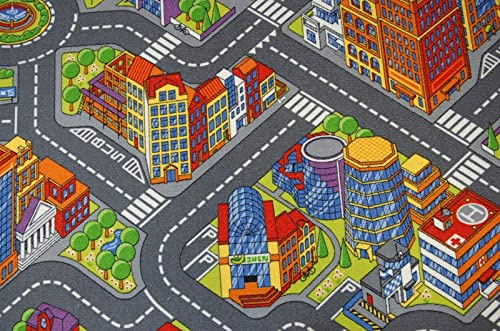 rugsx Teppich STRAßEN Big City grau 200x350 cm