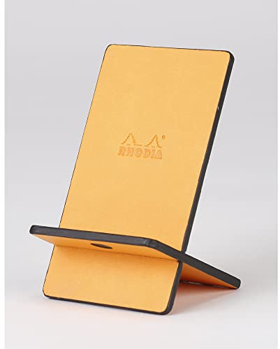 Rhodia 194433C - Handyständer Rhodiarama, elegant aus italienischem Kunstleder, 13x8x8,5 cm, Orange, 1 Stück