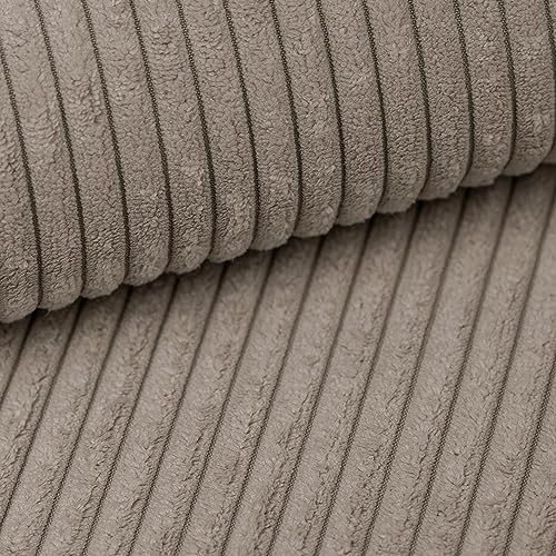 novely® PORTO - Polsterstoff in Breitcord-Optik - Ultraweicher Möbelstoff - Pflegeleichte Meterware 1 lfm Farbe: 03 Hellbraun