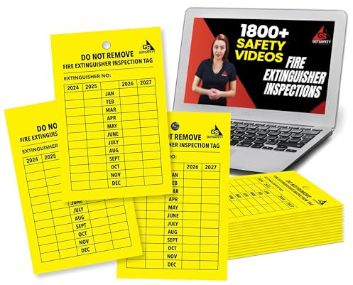 Monatliche Feuerlöscher-Inspektions-Etiketten, [25 Stück] [2022-2025] für Feuerlöscher im Innen- oder Außenbereich, UV-/wasserdicht, extrem langlebige Leistung, NeverTear