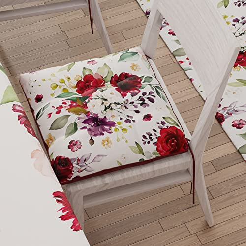 PETTI Artigiani Italiani - Sitzkissen für Küchenstuhl, Set mit 6 Kissen für Küchenstühle, aus Mikrofaser mit Digitaldruck und Bändern, 100% Made in Italy