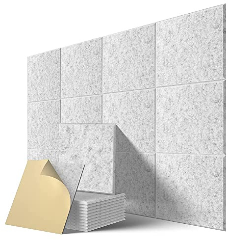 -Adhesive 12 Pack,12 x 12 x 0.4 inch Sound Proof Padding,Sound Absorbing Panel,