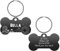 HooAMI Hundemarke mit Gravur,Knochen Hundemarke Personalisiert Dog Tag mit Gravur Namensschilder Adressanhänger Hund für Hunde und Katzen（Schwarz,M)