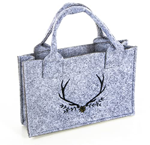 Logbuch-Verlag Kleine Filztasche Trachtentasche Hirsch Geweih Ostern Geschenke Verpackung Geburtstag 21 x 14 x 6 cm