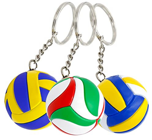 Garneck 3 Pièces Porte-clés De Volley-ball Porte- De Voiture Porte-clés Baseball Pour Garçon Ballon De Volley Personnalisé Porte-clés Athlète Alliage Étudiant Portefeuille Acrylique