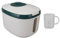 Large Capacity Food Storage Container, Rice Storage Container, Airtight Food Storage Container with Measuring Cup, Covered Rice Bucket, Cereal Dispenser Bin for Grains Nuts(M Green (10kg/22.0lb))