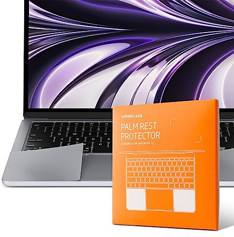 UPPERCASE GhostShield Premium Palm Rest Protector Skin Cover Set, Kratz- und Verschleißschutz, kompatibel mit MacBook Air 15 Zoll 2024 2023 mit M3/M2, A3114 A2941, Space Grey