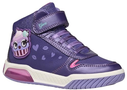 Geox J INEK Girl C Sneaker, Violet/Fuchsia, 29 EU