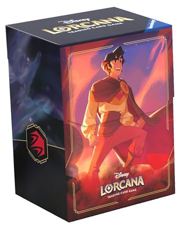 Ravensburger Disney Lorcana TCG: Shimmering Skies Caja de Mazo Aladdin, Caja de Mazo para Contener hasta 80 Cartas con Fundas