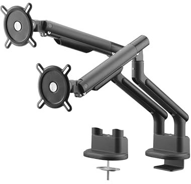 One For All Universal Dual Monitor Arm for 13-35 Inch Screens - VESA 75/100mm - Heigh adjustment -Tilt (80°), Swivel (180°) and Rotate (360°) - Max weight - 9 kg per screen - Black (DM7210)