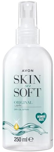 Avon Skin So Soft Dry Oil Spray 250ml, Locks in Moisture, Formulated with Jojoba Oil and Vitamin E, Quick Dry Formula, Cruelty Free