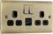BG Electrical Double Switched Power Wall Plug Socket with USB A and USB C Charging Ports, Nexus Metal, Antique Brass, 13A, 12W, NAB22UAC12B