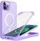 SunYoo Schutzhülle für iPhone 11 Pro Max mit Displayschutzfolie, kompatibel mit Magsafe Hülle, Handyhülle für iPhone 11 Pro Max Hülle eingebauter Displayschutz, schlanke, stoßfeste Schutzhülle, Lila