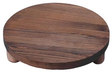 Support pour en Bois, rehausseurs de Socle en Bois,Présentoir sur Pied Rond Plateau décoratif de Salle de Bain, Plateau en Bois d'intérieur Support de Savon en Bois de Ferme pour comptoir d