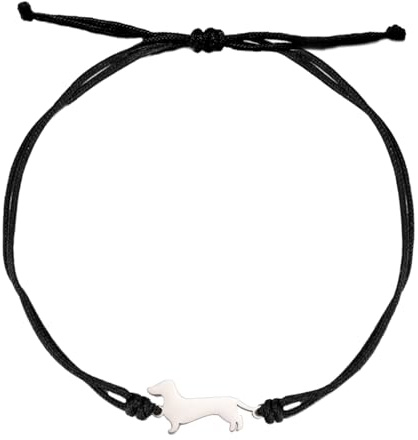 TEAMER Niedliches Dackel-Armband Anpassbares Dackel-Box-Kettenarmband Edelstahl Dackelliebhaber Tierschmuck Für Frauen Männer